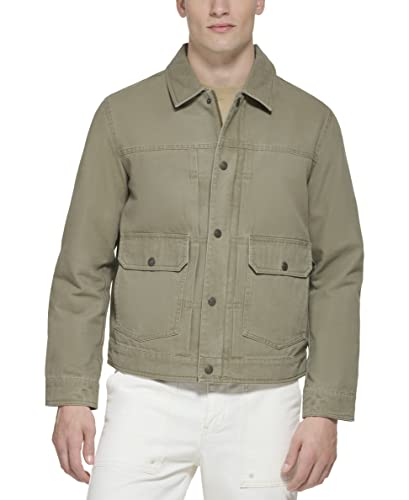 Levi's Herren Leichte Trucker Shirt Jacke, Helles Olivgrünes Baumwollleinen, L Levi's Herren Leichte Trucker Shirt Jacke, Helles Olivgrünes Baumwollleinen, L von Levi's