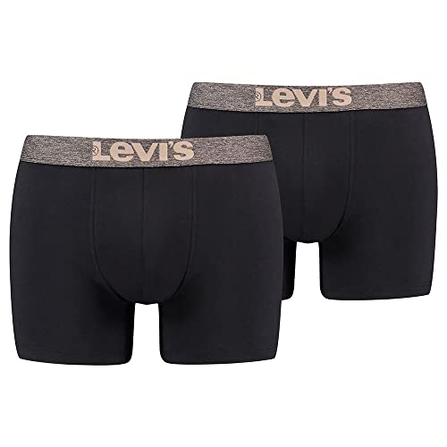 Levi's Herren Levi's Melange Waistband Organic Cotton Men's Boxer Briefs 2 pack Boxer Briefs, savannah tan, L von Levi's