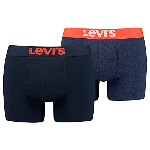Levi's Herren Levi's Solid Basic Men's 2 Pack Boxer Briefs, Tangerine Tango, S EU von Levi's