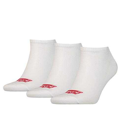 Levi's Unisex Low Cut Batwing Logo Socken, Weiß, 43/46 von Levi's