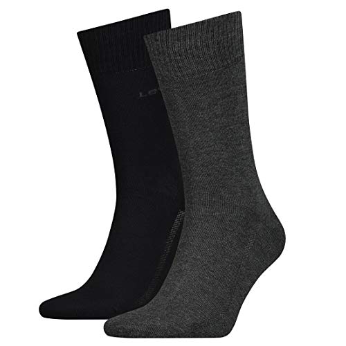 Levi's Herren Levis 168sf Regular Cut 2p Socken, Mehrfarbig (Anthracite Melange/Black 267), 43-46 von Levi's