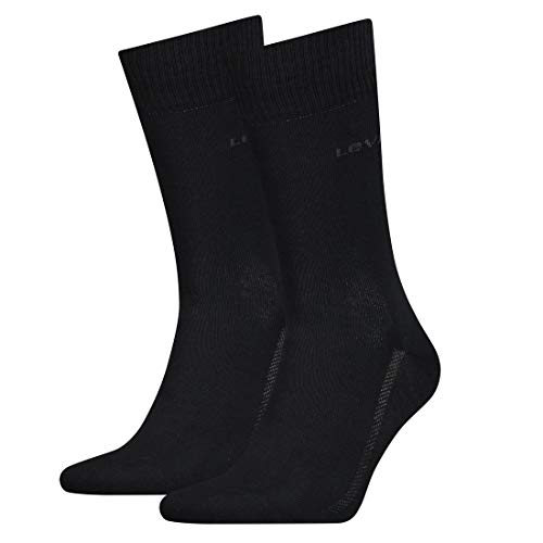 Levi's Herren Levis 168Sf Regular Cut 2P Socken, Schwarz (Jet Black 884), (Herstellergröße:043) von Levi's