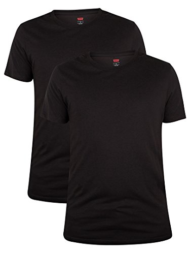 Levi's Herren Levis 200SF Crew 2P Unterhemd, Schwarz (Jet Black), Medium (Herstellergröße: 020) von Levi's