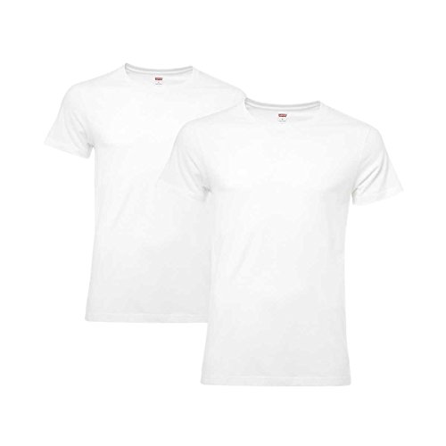 Levi's Herren Levis 200SF Crew 2P Unterhemd, Weiß (White), X-Large (Herstellergröße: 040) von Levi's