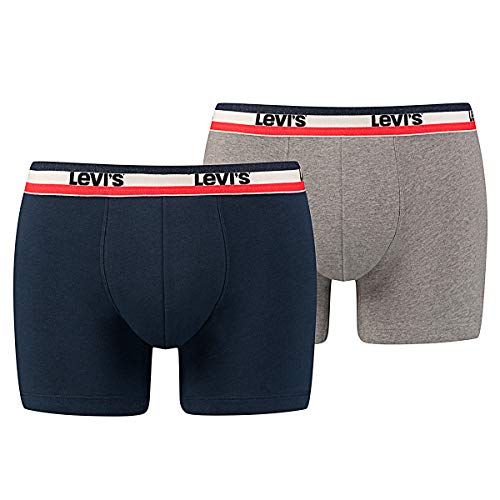 Levi's Herren Levis 200SF SPRTSWR Logo Color Boxer Brief 2P Boxershorts, Mehrfarbig (Dress Blues 198), Large (2er Pack) von Levi's