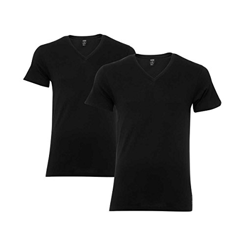 Levi's Herren Levis 200SF V-Neck 2P Unterhemd, Schwarz (Jet Black), Medium (Herstellergröße: 020) von Levi's