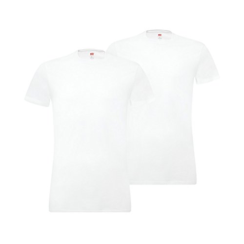 Levi's Herren Levis 200sf Crew 2p Unterhemd, Weiß (White 300), Large (2er Pack) von Levi's