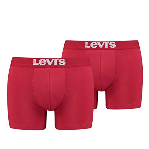 Levi's Herren Solid Basic Boxers Boxer-Shorts, Chili Pepper, S (2er Pack) von Levi's