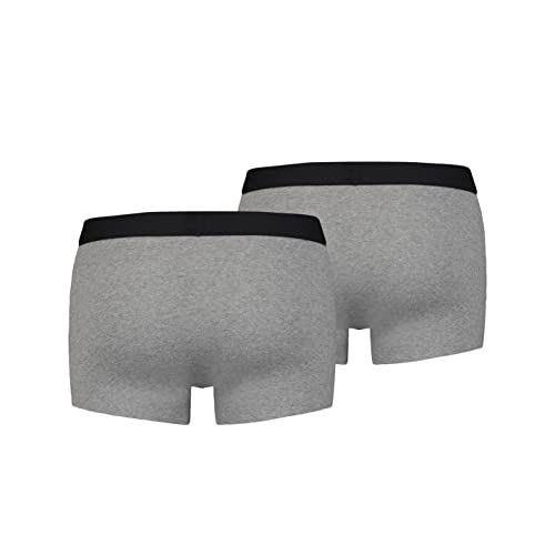 Levi's Herren Levis Men Solid Basic Trunk 2P Boxershorts, Grau (Middle Grey Melange 758), S von Levi's