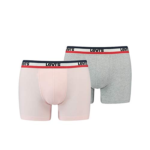 Levi's Herren Levis Men Sprtswr Logo Boxer Brief 2P Boxershorts, Rosa (Light Pink 002), Medium (2er Pack) von Levi's