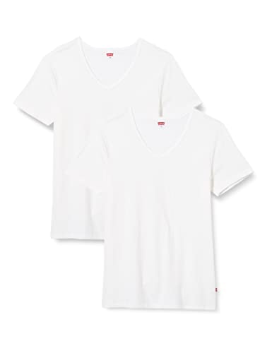Levi's Herren LEVIS Men V-Neck 2P T-Shirt,, 2per pack Weiß (White 300), Large von Levi's