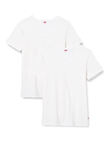 Levi's Herren Levis heren V-hals 2p T Shirt, Weiß (White 300), S EU von Levi's