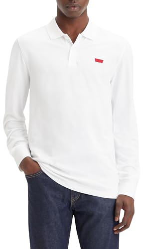 Levi's Herren Long-Sleeve Slim Housemark Polo Hemd, Bright White, XL von Levi's