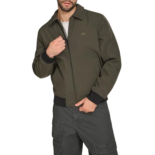 Levi's Herren Men's Lightweight Softshell Varsity Rib Knit Bomber Jacket Jacke, Oliv/Blatt für Mich (Leaf It to Me), M von Levi's