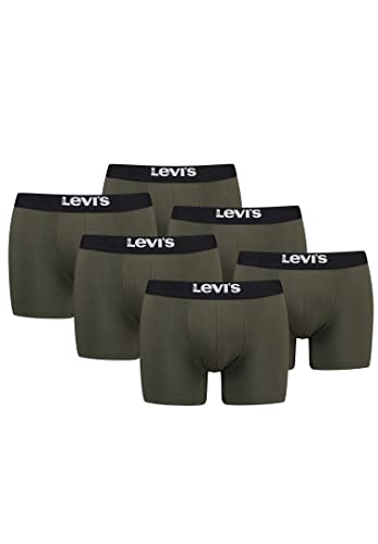Levi's Herren Men's Solid Basic Boxers (6 Pack) Boxer Shorts, Farbe:Khaki, Bekleidungsgröße:M von Levi's