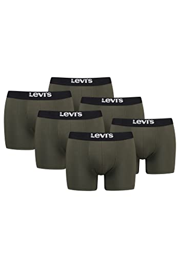 Levi's Herren Men's Solid Basic Boxers (6 Pack) Boxer Shorts, Farbe:Khaki, Bekleidungsgröße:S von Levi's