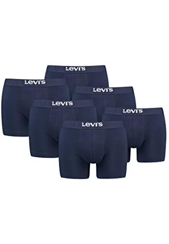 Levi's Herren Men's Solid Basic Boxers (6 Pack) Boxer Shorts, Farbe:Navy, Bekleidungsgröße:L von Levi's