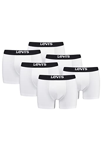 Levi's Herren Men's Solid Basic Boxers (6 Pack) Boxer Shorts, Farbe:White/Black, Bekleidungsgröße:M von Levi's