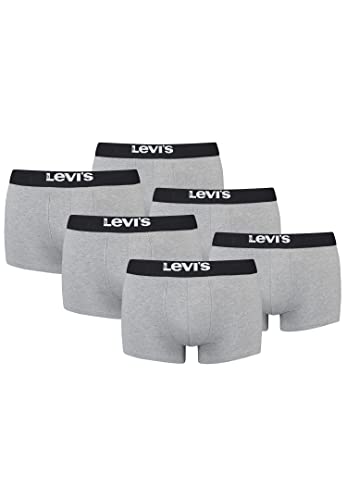 Levi's Herren Men's Solid Basic Trunk (6 Pack) Trunks, Farbe:Middle Grey Melange, Bekleidungsgröße:S von Levi's