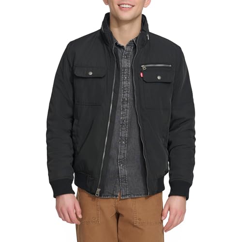 Levi's Herren Men's Stand Collar Utility Bomber Jacke, Schwarz, XL von Levi's