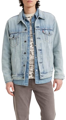 Levi's Herren New Relaxed Fit Trucker Jacke, Huron Waves, L von Levi's