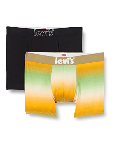 Levi's Herren Ombre Boxer Brief Retroshorts, Aloe/Yellow, M (2er Pack) von Levi's