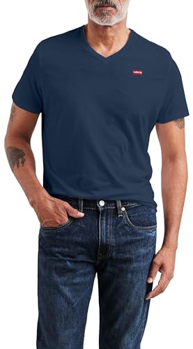 Levi's Herren Original Housemark V-Neck T-Shirt, Dress Blues, L von Levi's