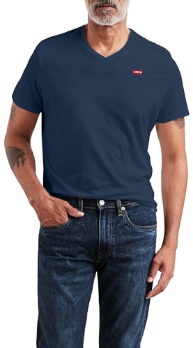 Levi's Herren Original Housemark V-Neck T-Shirt, Dress Blues, S von Levi's