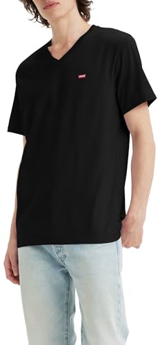 Levi's Herren Original Housemark V-Neck T-Shirt, Mineral Black, L von Levi's