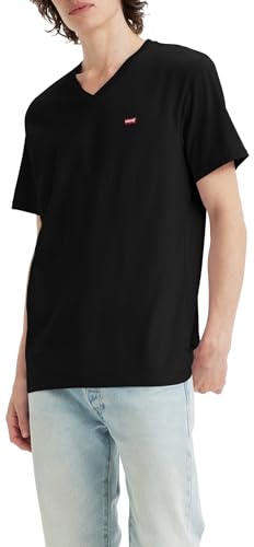 Levi's Herren Original Housemark V-Neck T-Shirt, Mineral Black, M von Levi's