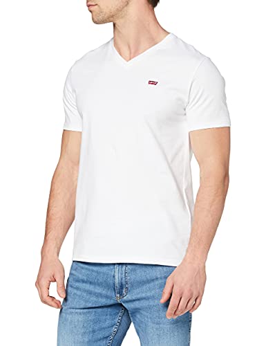Levi's Herren Original Housemark V-Neck T-Shirt, White, L von Levi's