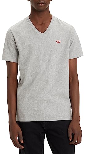Levi's Herren Original Housemark V-Neck T-Shirt, Mid Tone Grey Heather, S von Levi's