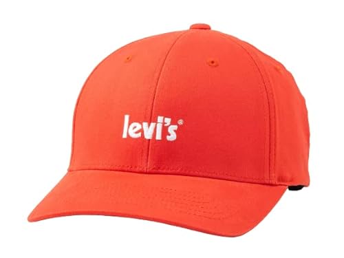 Levi's Herren Poster Logo Flexfit Cap Baseballkappe, Mandarin Red, Einheitsgröße von Levi's