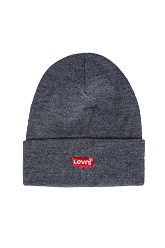 Levi's Herren RED Batwing Embroidered Slouchy Beanie Strickmütze, Grau (Regular Grey 55), one Size von Levi's