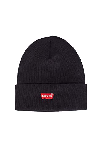 Levi's Herren RED Batwing Embroidered Slouchy Beanie Strickmütze, Schwarz (Regular Black 59), one Size von Levi's