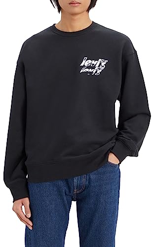 Levi's Men's Relaxd Graphic Sweater, Poster Logo Crew Caviar, L von Levi's