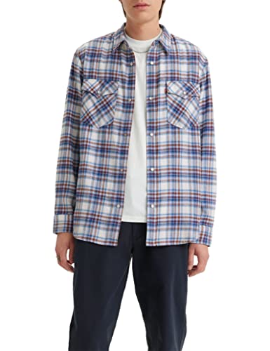 Levi's Herren Relaxed Fit Western Hemd, Humphrey Plaid Bright White, Weiß, XL von Levi's