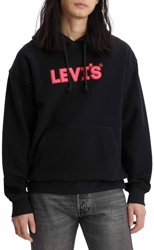 Levi's Herren Relaxed Graphic Sweatshirt Hoodie Kapuzenpullover,Headline Logo Po Caviar,S von Levi's