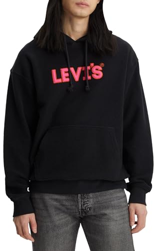 Levi's Herren Relaxed Graphic Sweatshirt Hoodie Kapuzenpullover,Headline Logo Po Caviar,XS von Levi's