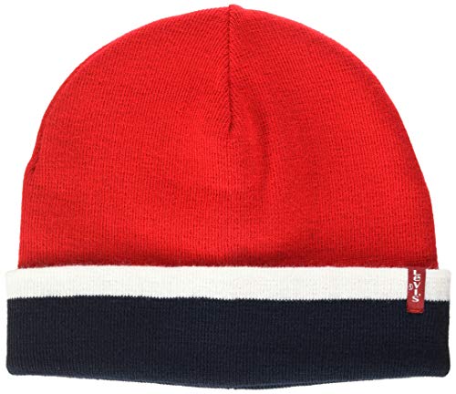 Levi's Herren Reversible Beanie Strickmütze, Rot (Dull Red 89), One Size (Herstellergröße: UN) von Levi's