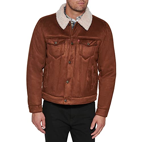 Levi's Herren Sherpa Trucker Jacke aus Kunstleder - Braun - Medium von Levi's