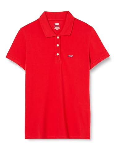 Levi's Damen Housemark Polo Shirt, Script Red, M Levi's Damen Housemark Polo Shirt, Script Red, M von Levi's