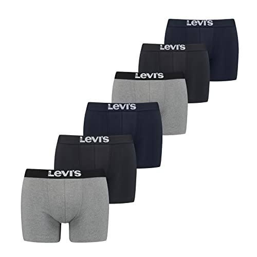 Levi's Herren Boxer, Black/Navy/mid Grey Mel, S (6er Pack) von Levi's