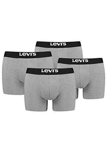 Levi's Herren Solid Basic Boxer Briefs, Farbe:Middle Grey Melange, Bekleidungsgröße:S von Levi's