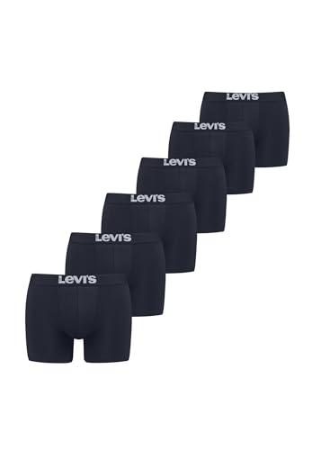 Levi’s Einfarbige Basic-Boxerslips, atmungsaktive Herrenunterwäsche aus Bio-Baumwolle mit elastischem Bund und doppelter Einlage, keine hochrutschenden Beinöffnungen, 6er-Pack von Levi's
