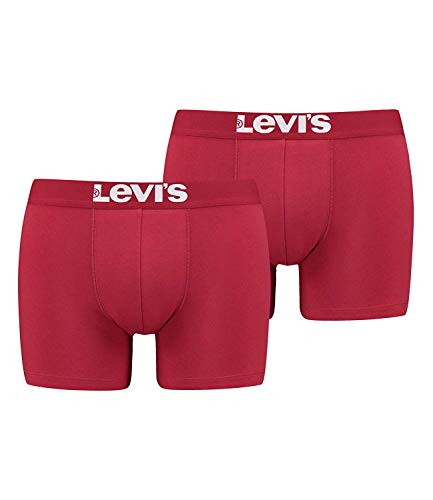 Levi´s Herren Solid Basic Boxershorts Unterwäsche im 2er Pack (Chili Pepper, M) von LEVI'S