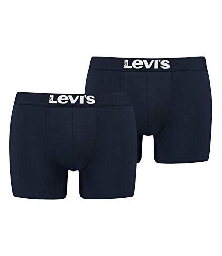 Levi´s Herren Solid Basic Boxershorts Unterwäsche im 2er Pack (Navy, XXL) von LEVI'S