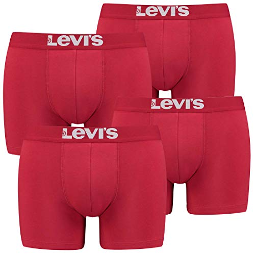 Levi´s Herren Solid Basic Boxershorts im Vorteilspack 2x2 Pack (Chili Pepper, S) von Levi's
