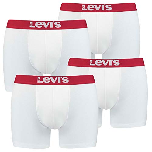 Levi´s Herren Solid Basic Boxershorts im Vorteilspack 2x2 Pack (White/White, XL) von Levi's