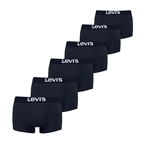 Levi’s Einfarbige Basic-Trunks, Herrenunterwäsche aus Bio-Baumwolle mit elastischem Bund und doppelter Einlage, kurzes Bein, 6er-Pack von Levi's